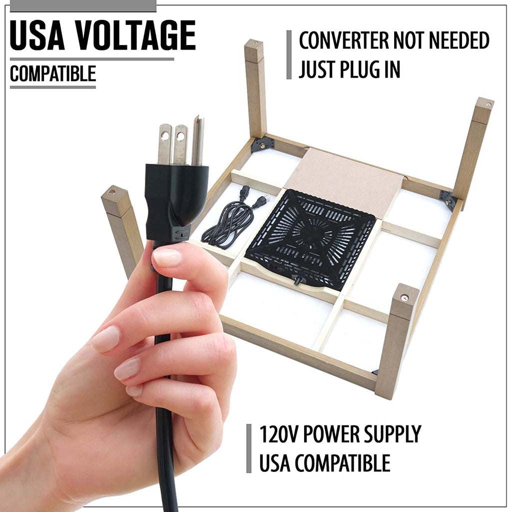 Japanese Kotatsu Heated Table, 120V Heater, Black, 29 x 29 in