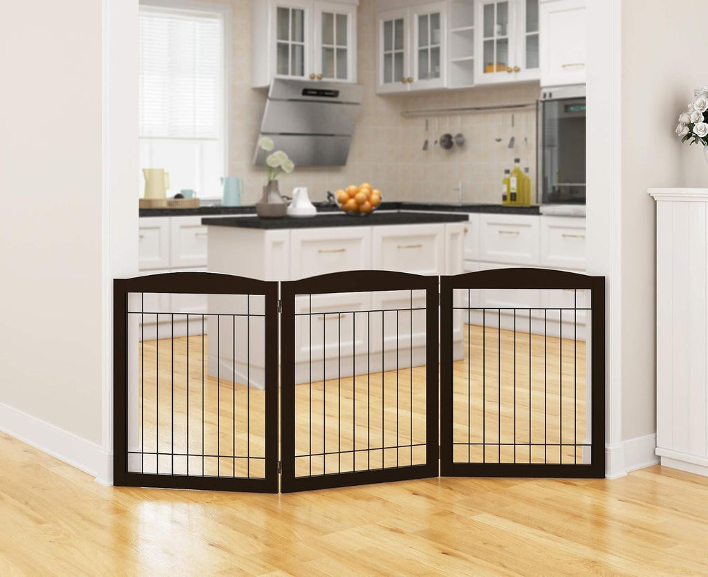 Extra Wide Foldable Dog gate for Doorway, Indoor, 72" Wide, 30" H