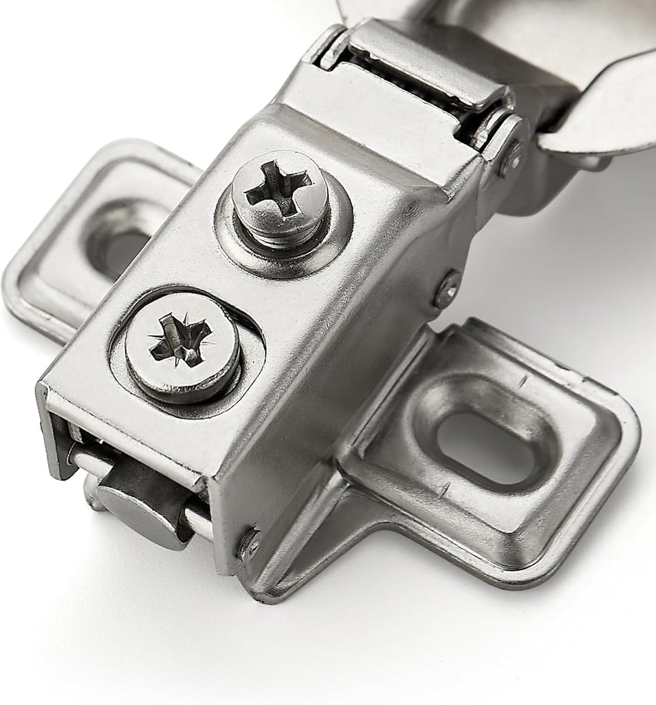 20 Pack 10 Pairs 1/2 Inch Overlay Brushed Nickel Short Arm Kitchen Cabinet Hinges,Soft Close 105 Degree Concealed