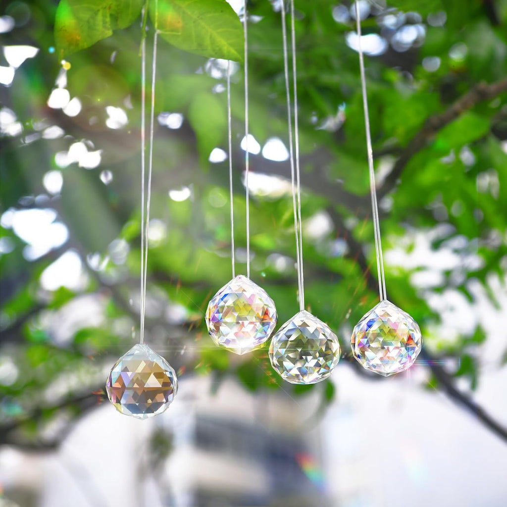 Crystal Sun Catcher Suncatcher Prism Ball AB-Coated - 20 Pack, 1.18"/30mm, Rainbow Pendant Maker, Crystal Beads