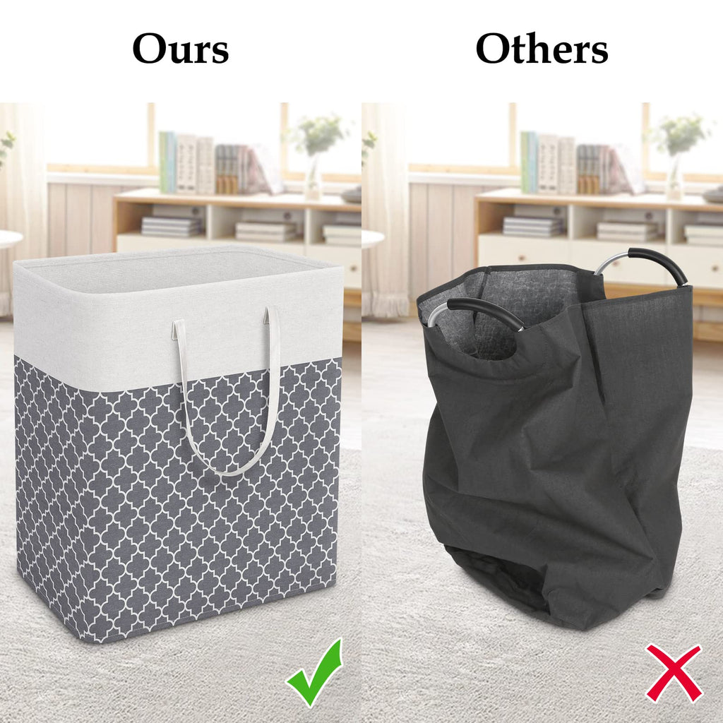Basket Hamper, 100L Clothes Storage, Clover Grey
