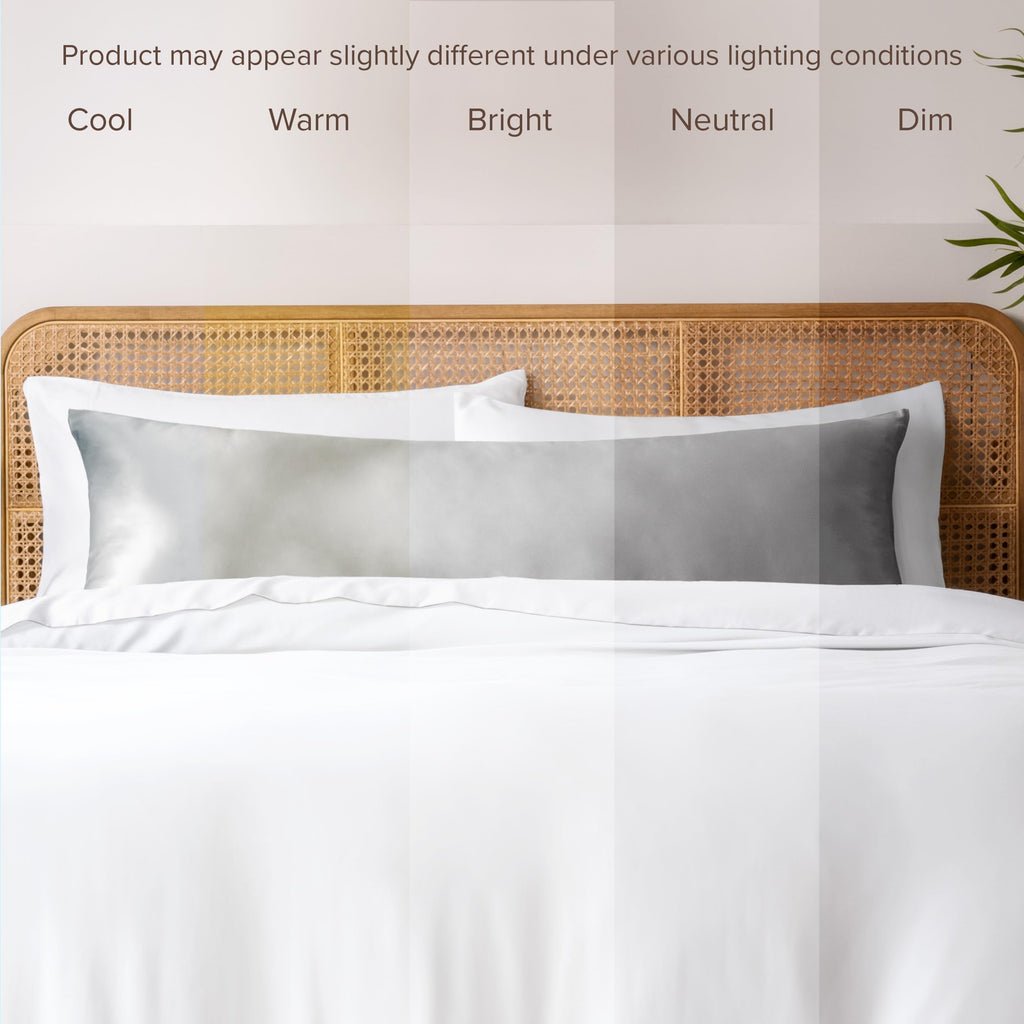 100% Rayon Made from Bamboo Pillowcase Set (Body, Light Grey)