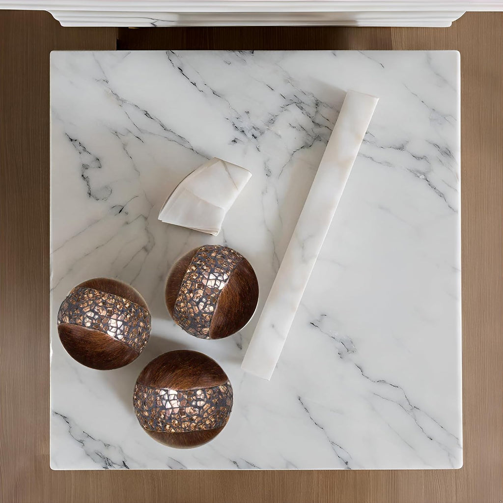 Schonwerk Brown Walnut Decorative Orbs for Bowls and Vase Fillers () Resin Sphere Balls for Living, Dining - Set of 3