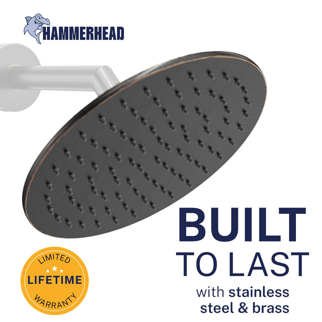 Metal Rain Shower Head Large 8 Inch High Pressure Rainfall