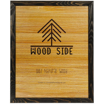 Rustic Wooden Poster Picture Frame 11x17 - Natural Solid Eco Distressed Wood for Wall Mounting Photo Frame - Charcoal