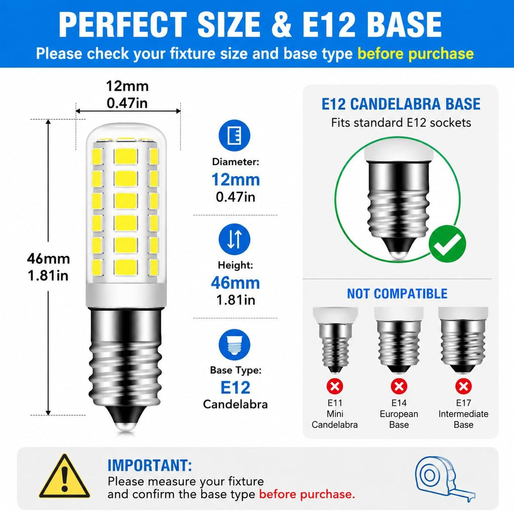 E12 LED Fridge Water Dispenser Light Bulb 2W(15W Replacement)