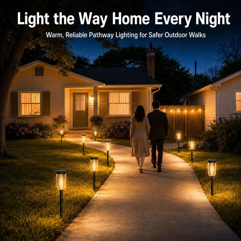 Solar Pathway Lights Outdoo 8 Pack, Bright Solar Path Lights Outdoor, IP65 Waterproof Solar Garden Lights Solar