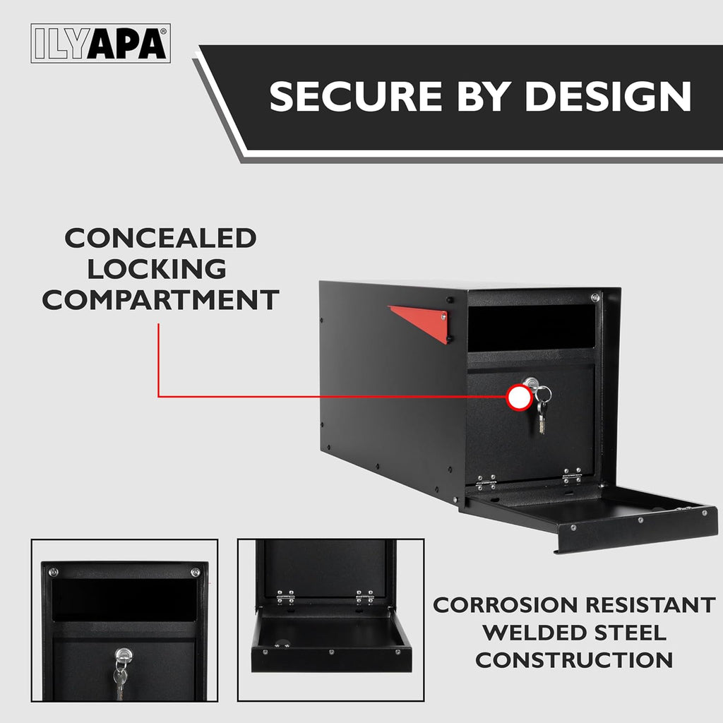 Locking Mailbox with Lock and Key Modern Mailboxes Post Mount