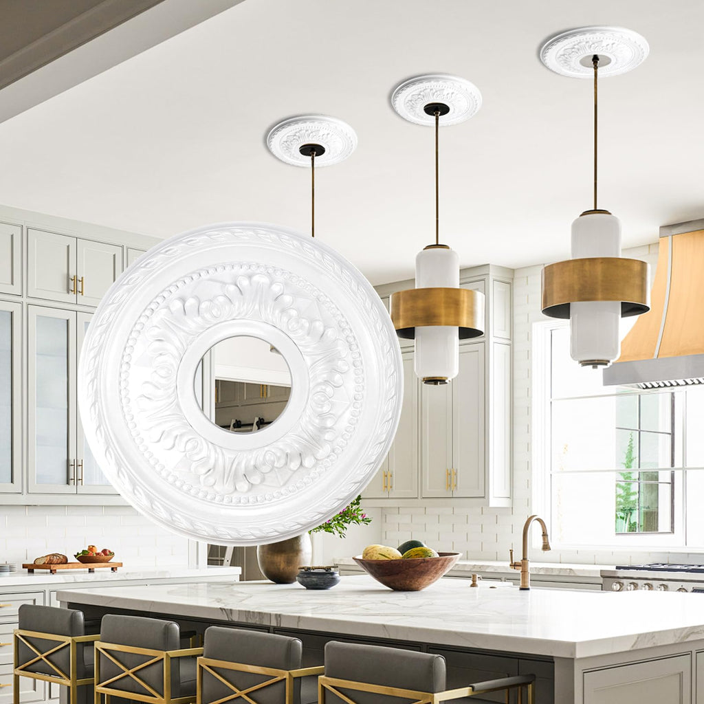 Ceiling Medallions for Chandeliers Ceiling Fan Medallion , shopping mall, bedroom 12.2" Light Medallion White