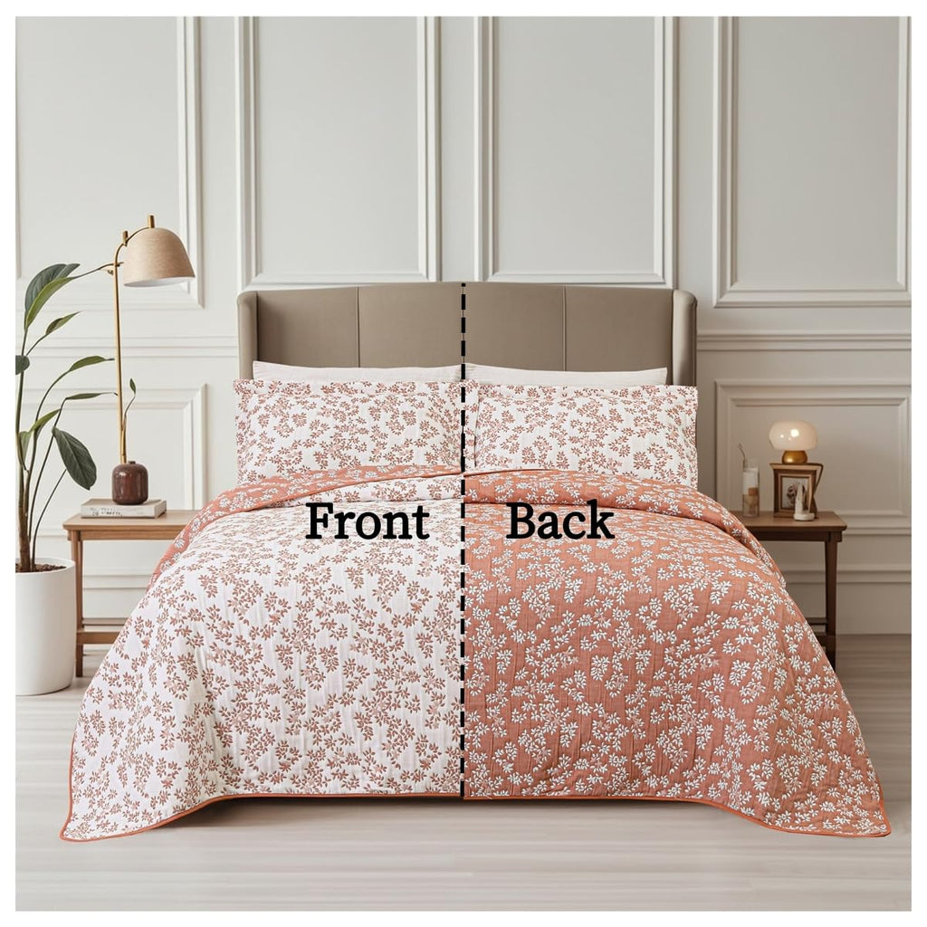 Jacquard Embroidered Stitching Coverlet Bedspread Ultra Soft Bedding Solid 3 Piece Summer Quilt Set with 2 Quilted