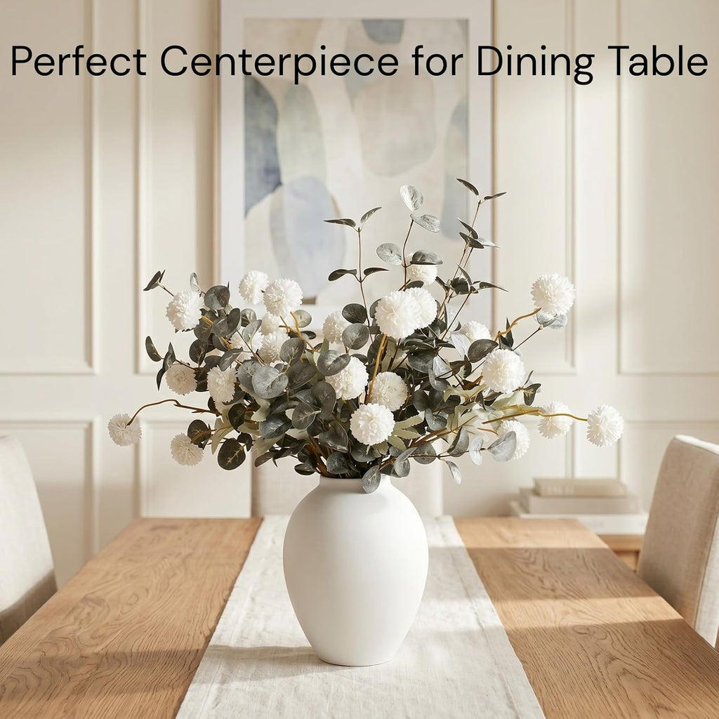 Artificial Floral Arrangements With Vase, Centerpiece for Dining Table - Set of 10