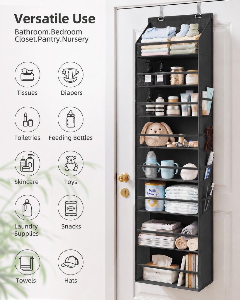 Over Door Organizer Hanging Shelves Large Clear Deep Pockets