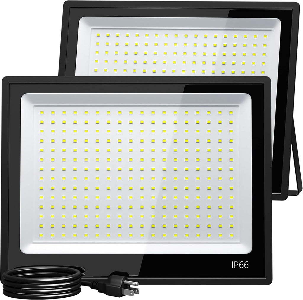 200W LED Flood Light Outdoor 20000LM Super Bright IP66 Waterproof Commercial Stadium Lights, 6500K Daylight White