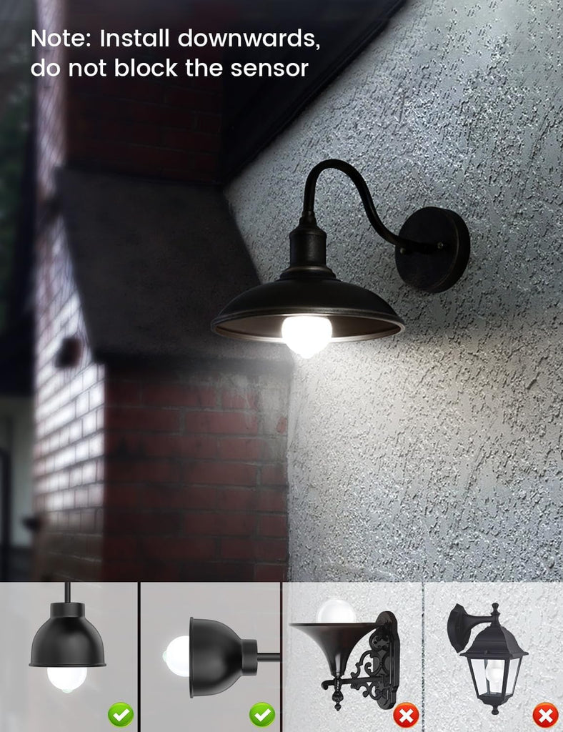 Motion Sensor Light Bulbs, 13W (120-Watt Equivalent) Motion Detector Light Bulb Motion Activated Dusk to Dawn