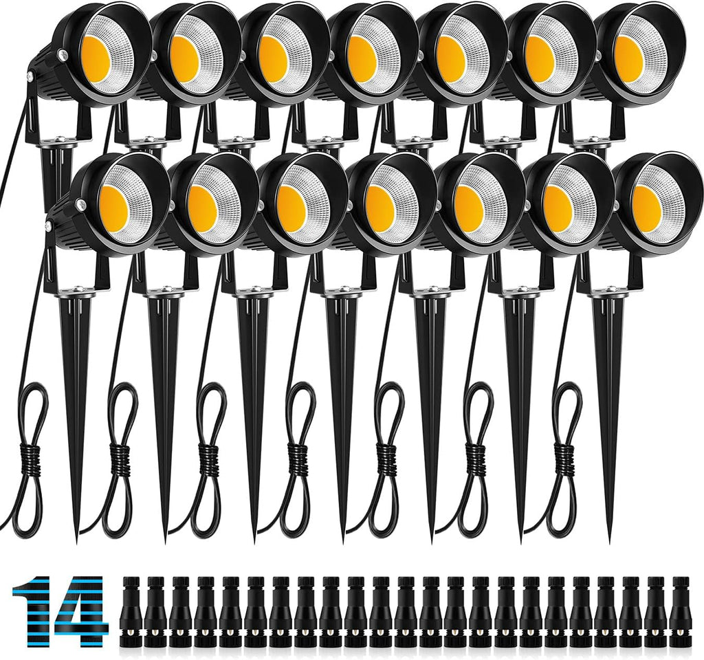 10W Low Voltage Landscape Lights LED Landscape Lighting with Connectors, 12V Outdoor Spotlights Yard Garden Pathway