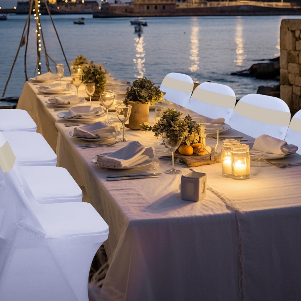 Spandex Chair Covers Protector for Wedding/Banquet, White 30PCS