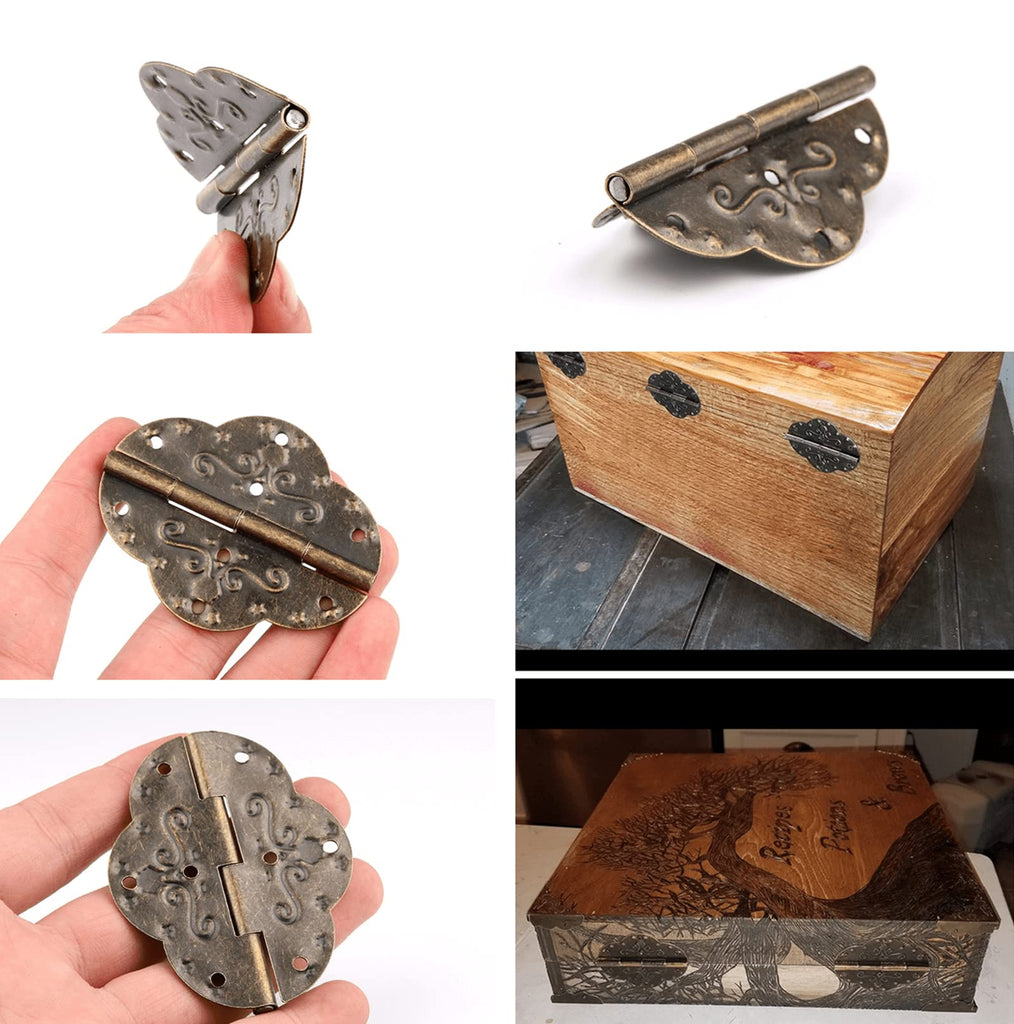 4Pcs Decorative Cabinet Hinges Antique Bronze Butterfly Hinges