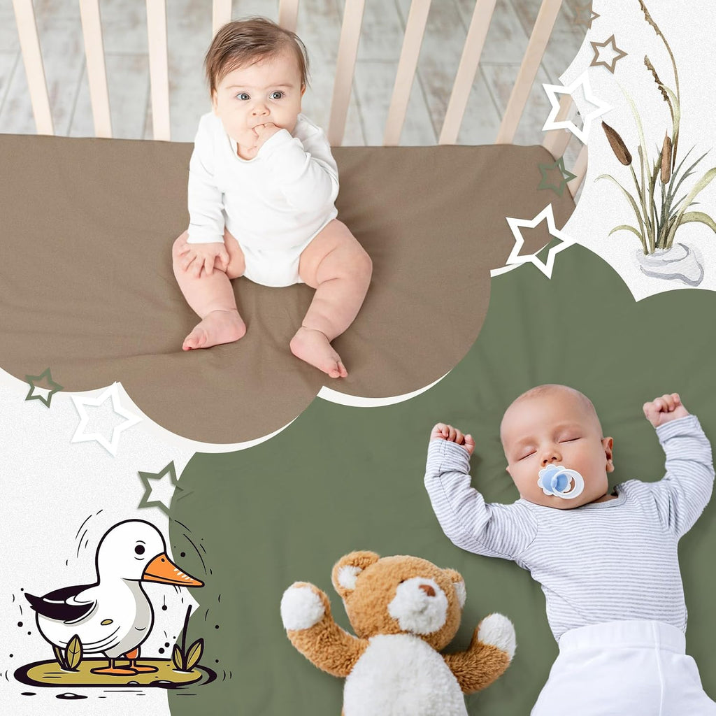 4 Pack Mallard Duck Baby Crib Fitted Sheet 52'' x 28'' Duck Hunting Stretchy Neutral Fitted Crib Mattress Sheet