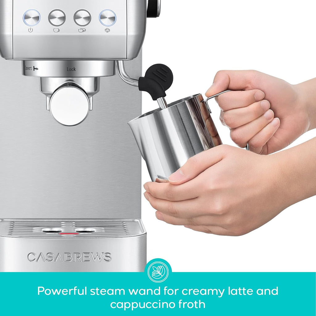 3700 Essential Stainless Steel Espresso Machine with Steam Wand | 20-Bar Italian Pump, Powerful Steam Wand, 43.9oz