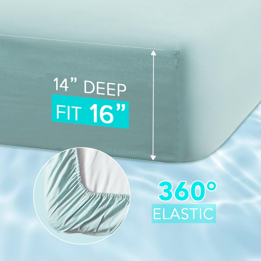 Coolmax Moisture Wicking Cooling Sheet Set, Queen 4 Piece