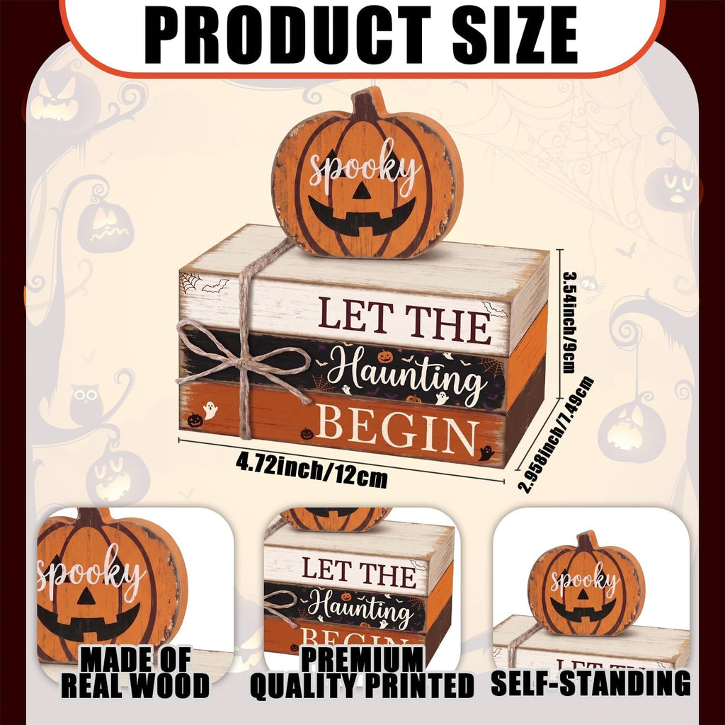 Halloween Pumpkin Decor Indoor, Halloween Table Decorations - Set of 4