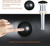 24.5'' X 13.8'' Large Matte Black Oval Vessel Sink with Pop Up Drain,Bathroom Sinks Above Counter,Black Vessel