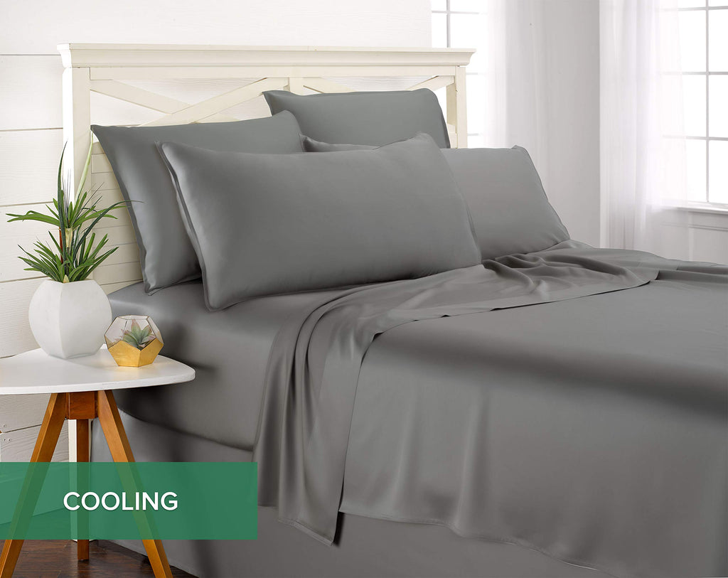 Sheets 100% Genuine Bamboo Viscose, King, Stone Grey