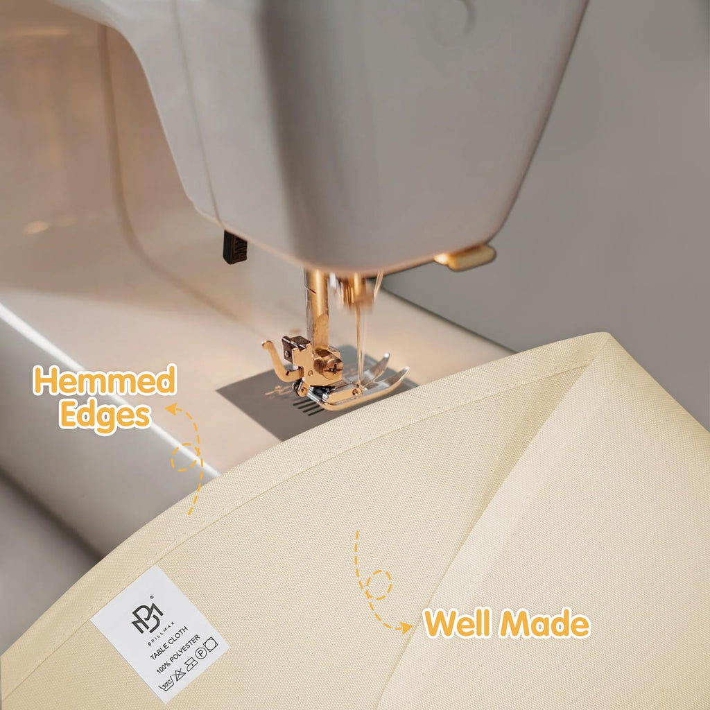 4 Pack Beige Round Tablecloths 120 Inch for 60" Tables