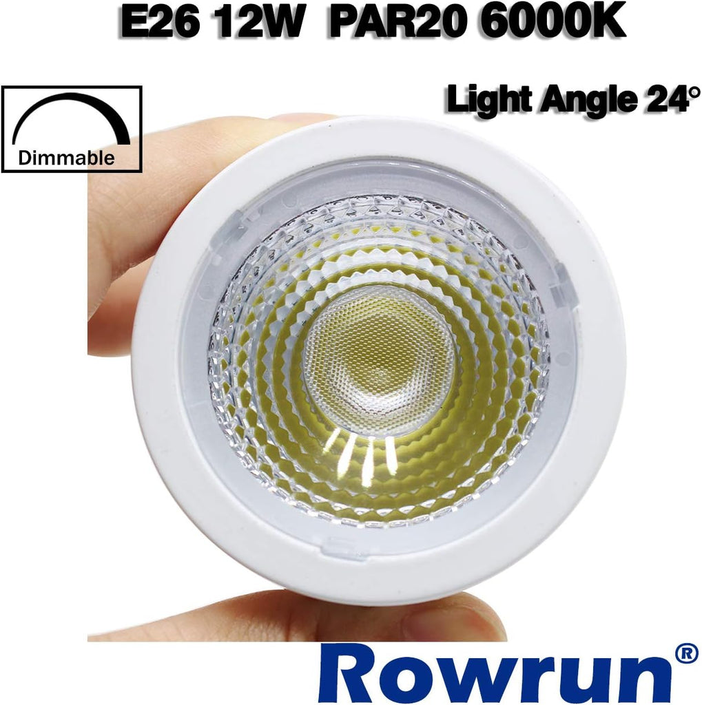 PAR20 E26 Dimmable COB Bulb 12W Daylight High Lumen Can Light 2 Pack
