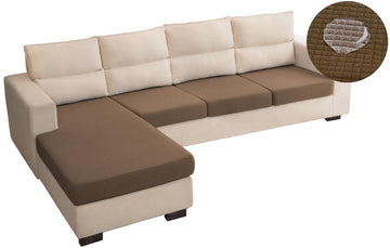 Water Repellent L Shaped Couch Covers 4 Pieces Sofa Seat Cushion Slipcovers, Stretch Separete Chaise Lounge Cover for