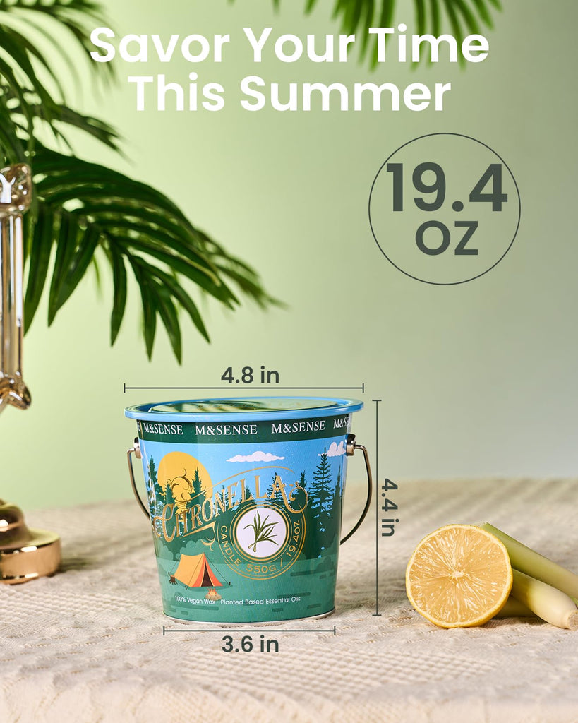 Citronella Candles Outdoor, 19.4 oz, Eucalyptus Scented Soy Wax