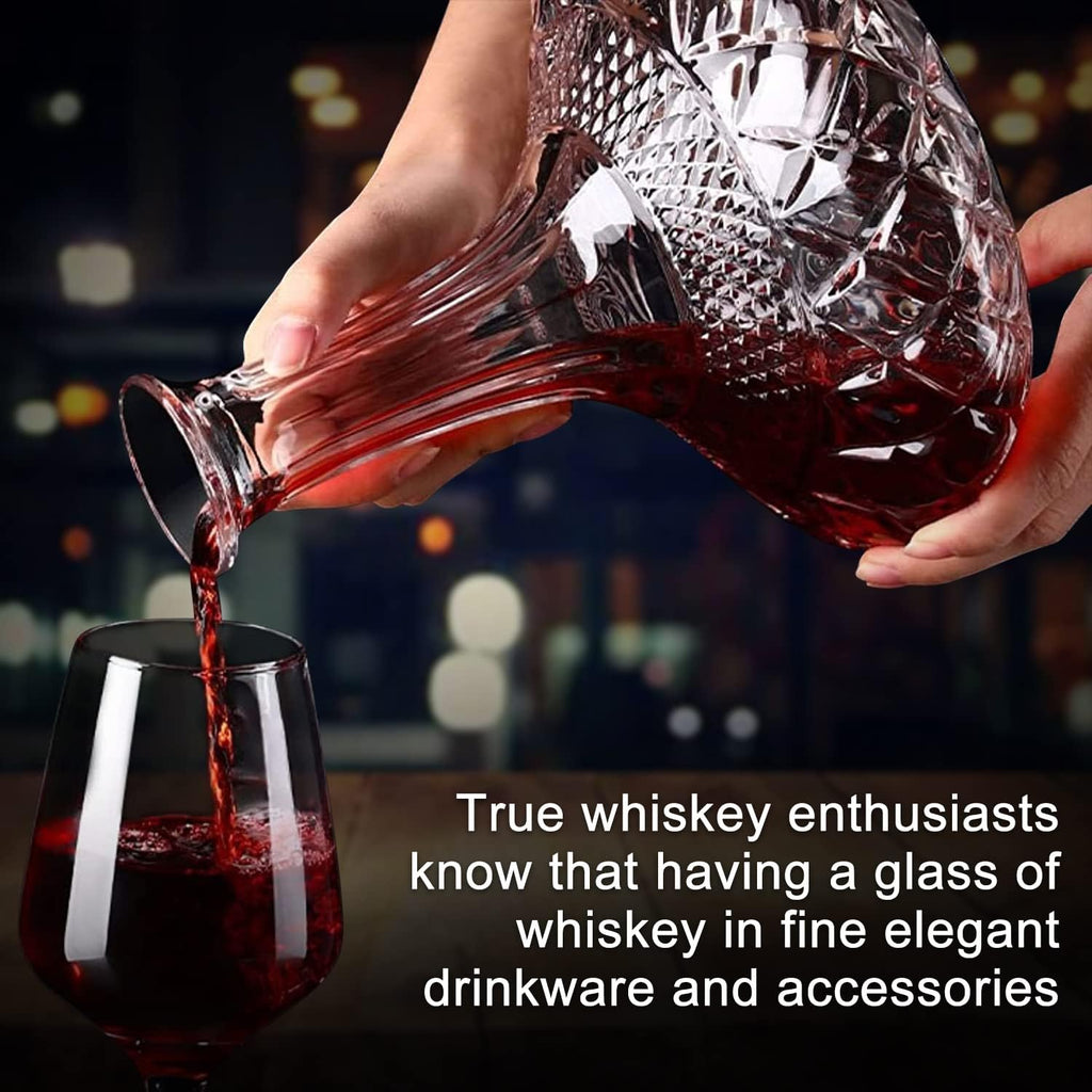 50oz Wine Decanter Crystal Bottle for Wine with Stopper- Top Red Wine Decanter Carafe Bottle with Luxury Box .Elegant