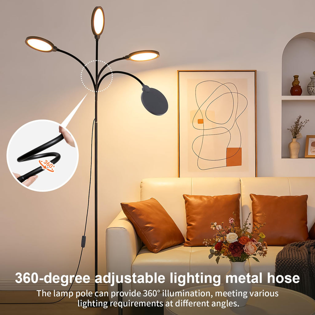 Black Dimming Bright Eye Protection Reading Floor Lamp