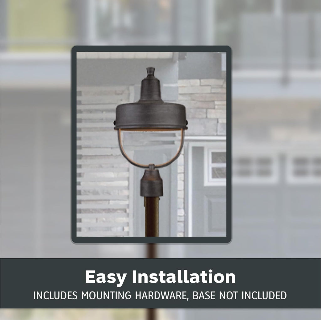 Portland-DS Outdoor Post Lantern, Weathered Pewter