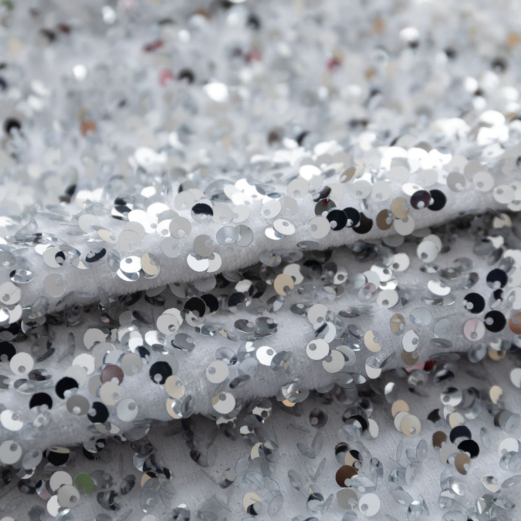 Set of 2 Silver White Glitzy Sequin Throw Pillow Covers Sparkling Decorative Gilter Metallic Square Cushion Cover