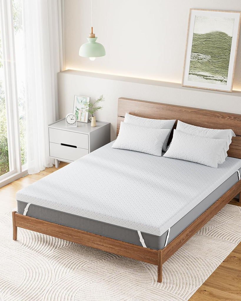 Queen Mattress Topper - 3 Inch Cooling Memory Foam Mattress Pad Made with CertiPUR-US Certified Foam, Bed Topper with