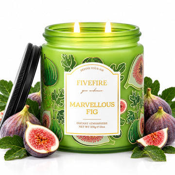 Fig Tree Odor Eliminating Candle, 13 oz, Natural Soy Wax, 2-Wick