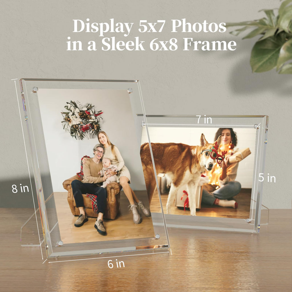 5x7 Acrylic Picture Frame with Magnets, Floating Photo Frames 4 Packs