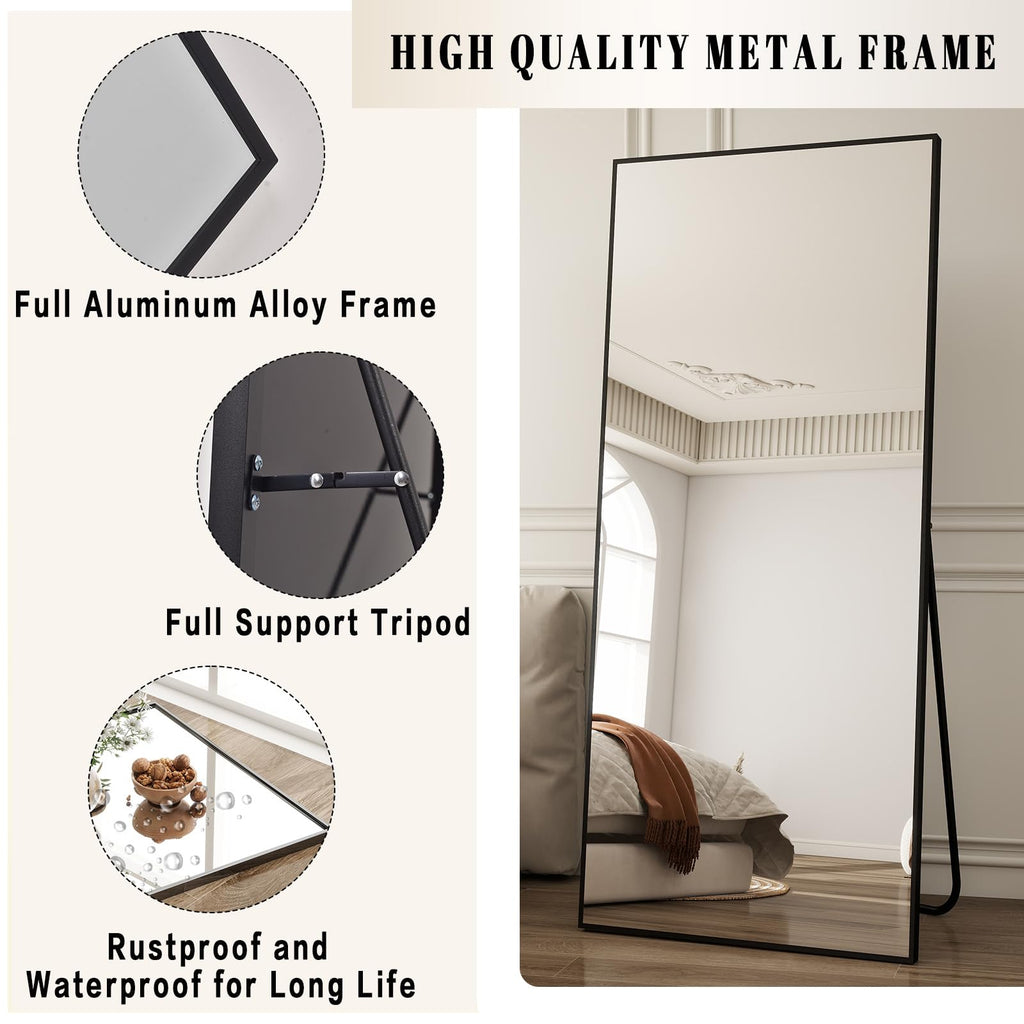 Full Length Mirror with Stand, 65"x24" Floor Mirror
