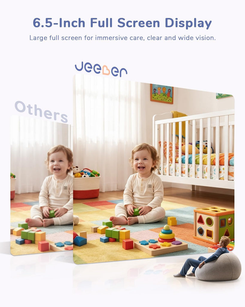 WiFi Baby Monitor with 6.5" Touchscreen, 4MP Camera, 5X Zoom