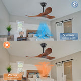 36 Inch Solid Wood Ceiling Fan with Remote,Ceiling Fan no Light,6 Speeds,Noiseless,Reversible DC Motor,Modern Ceiling Fans without Lights for Living Room Bedroom Farmhouse,Patios A101-B0DFTPFKSH