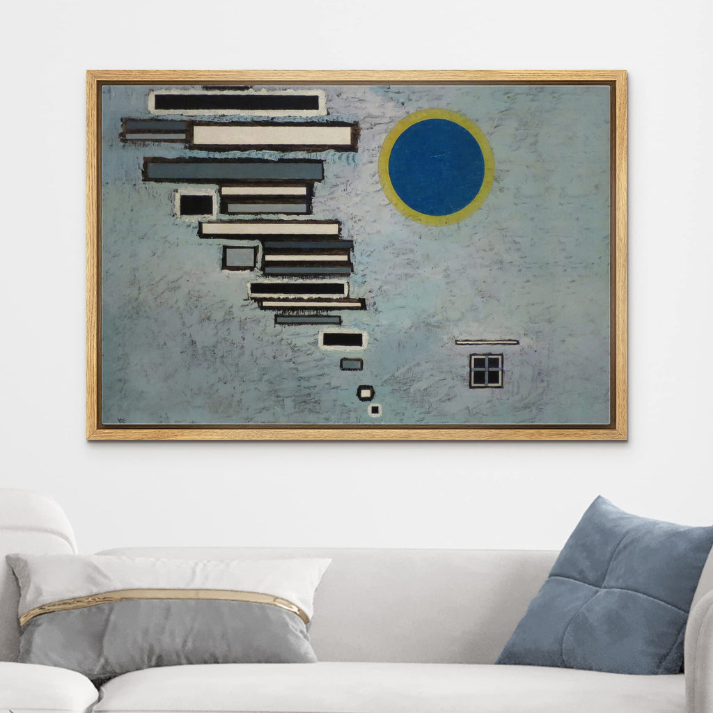 Unequal by Vassily Kandinsky - Framed Canvas Print Wall Art Famous Painting Reproduction - 16"x24" Natural