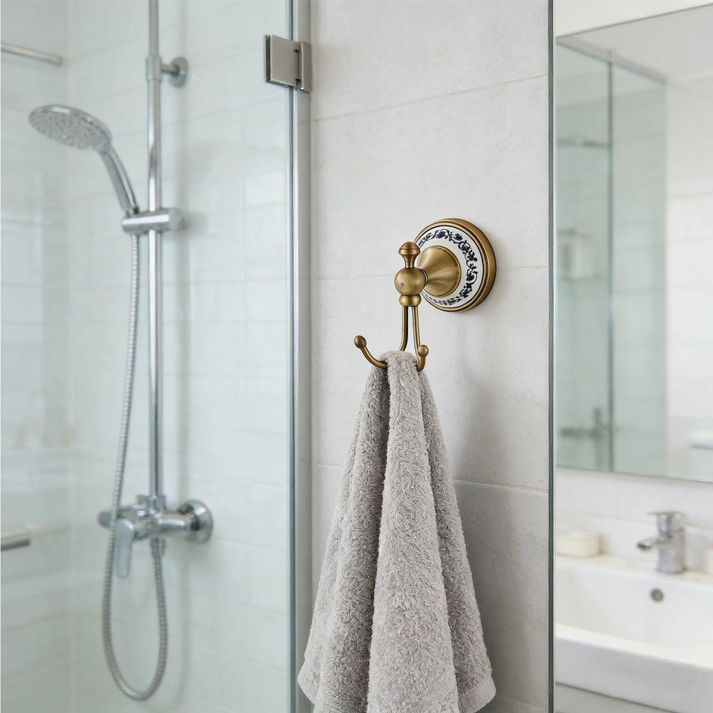 Towel Hooks s, Wall Mounted Antique Brass Towel Holder, Heavy Duty Screw-in Coat Robe Hook, Pool, Coat