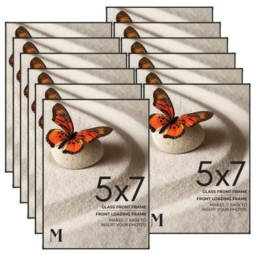 5x7 Picture Frame Set - Front Loading 5 x 7 Frames - Display for Wall Artwork, Accent Piece, Photographs - Minimalist