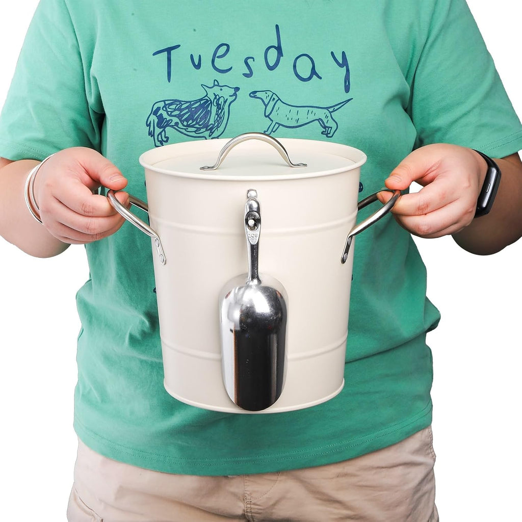 4L Ice Bucket with Scoop and Lid, Double Walled Insulated Wine Bucket Chiller with Carry Handles, Beverage Tub