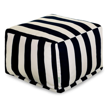 Goods Vertical Stripe-Black ottoman, pouf, cube, Large