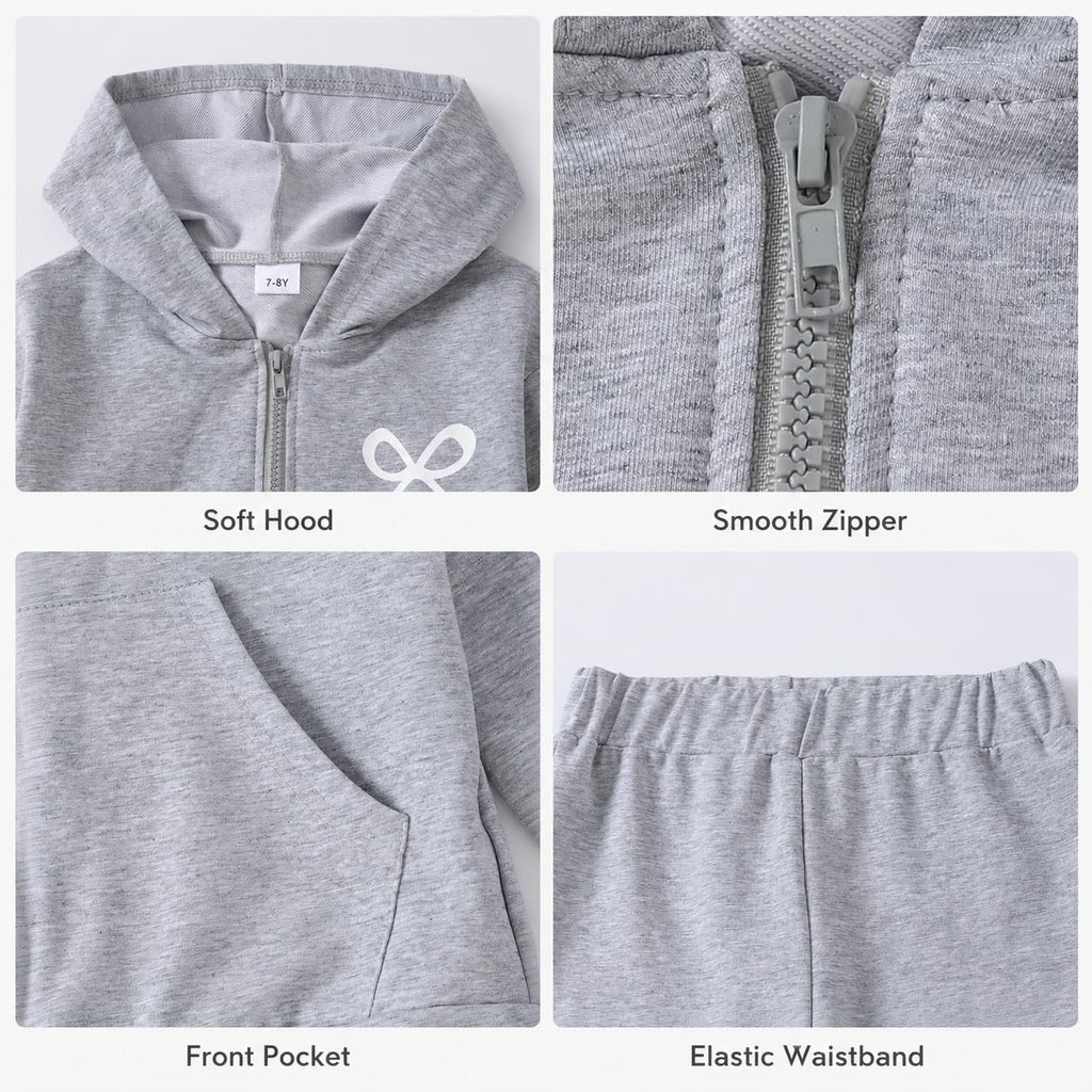 Teen Girls Clothes 2 Piece Long Sleeve Zip Hoodie Sweatshirt and Wide Leg Pants Fall Clothing Set