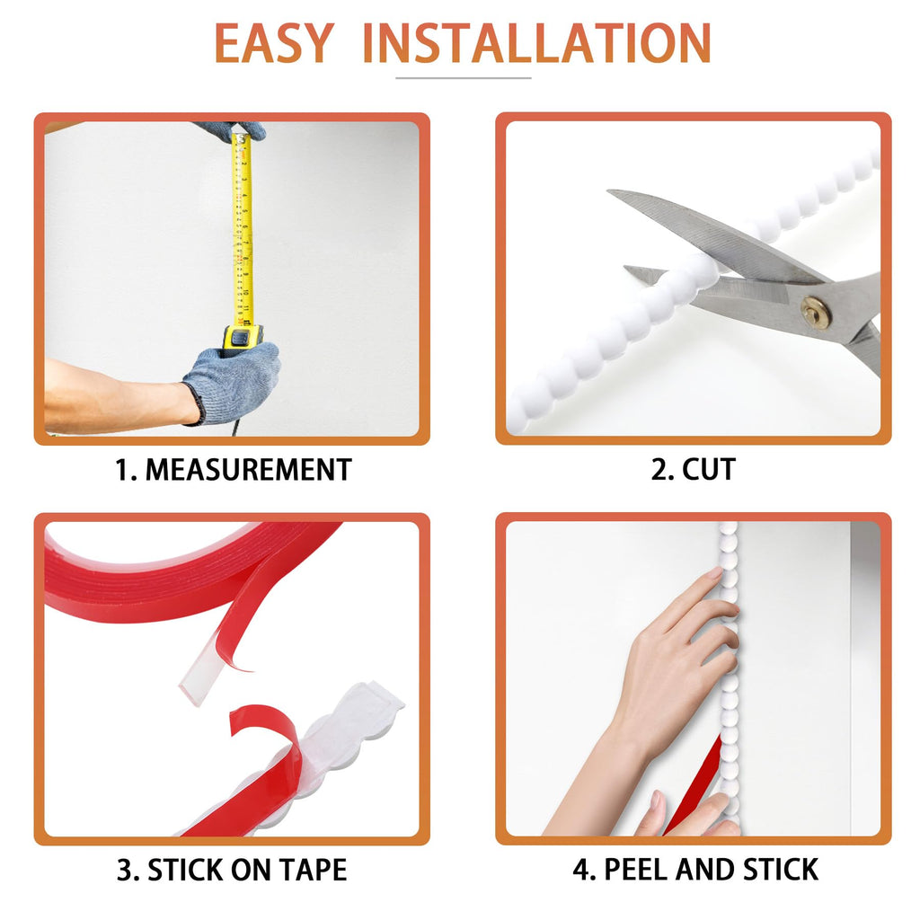 118"L x 0.47"W Flexible Mirror Frame Bead Molding Trim, Paintable DIY Moulding Strip for Picture Border, Wall, Door