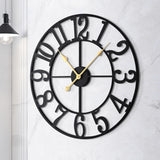 LEIKE 31 Inch Extra Large Wall Clock, Retro Decorative Oversized Silent Little Ticking Battery Operated,Black Metal