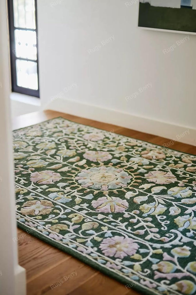 Hand Tufted Lava Design Area Rug, Luxury Floor Accent